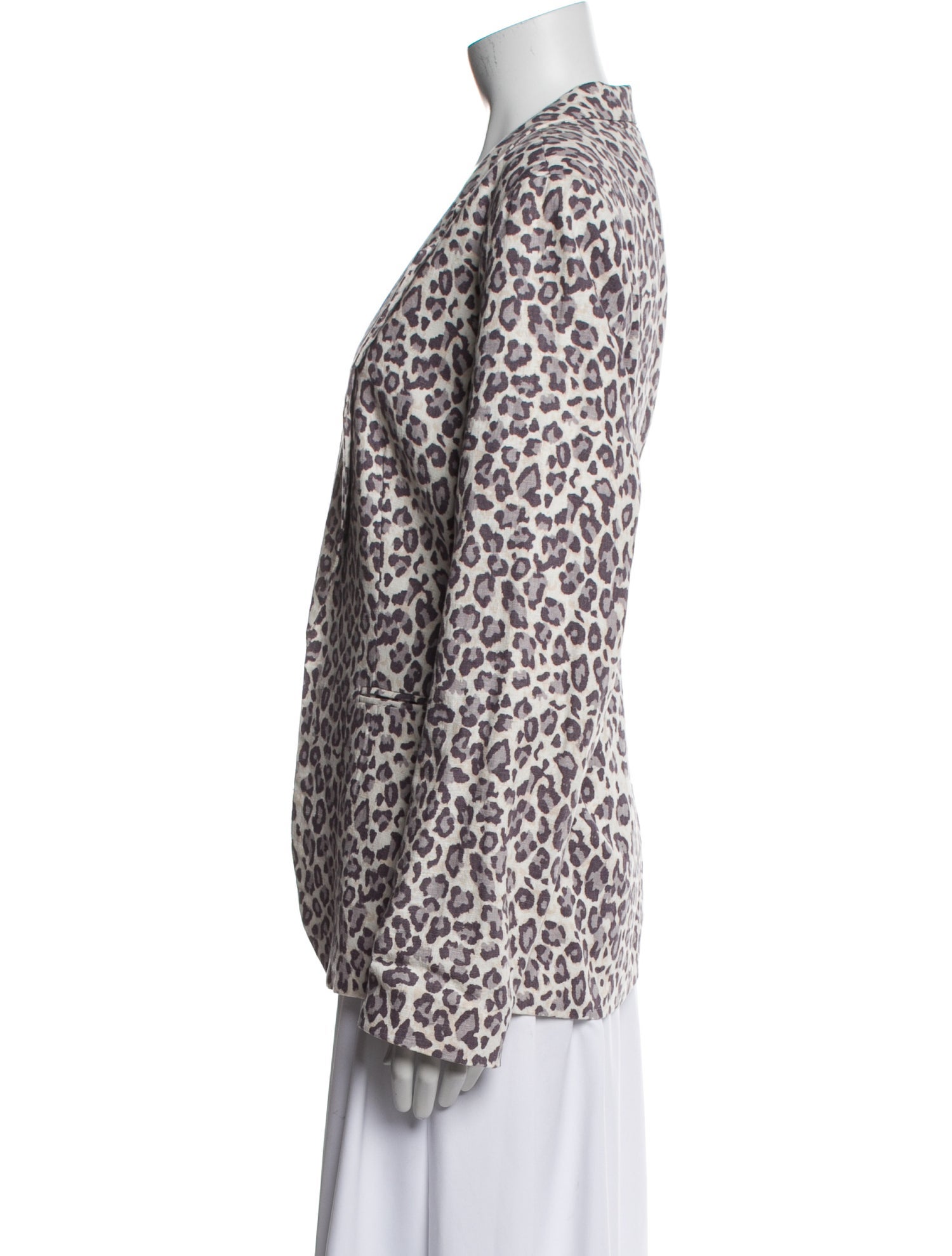 Rachel Zoe Linen Animal Print Blazer