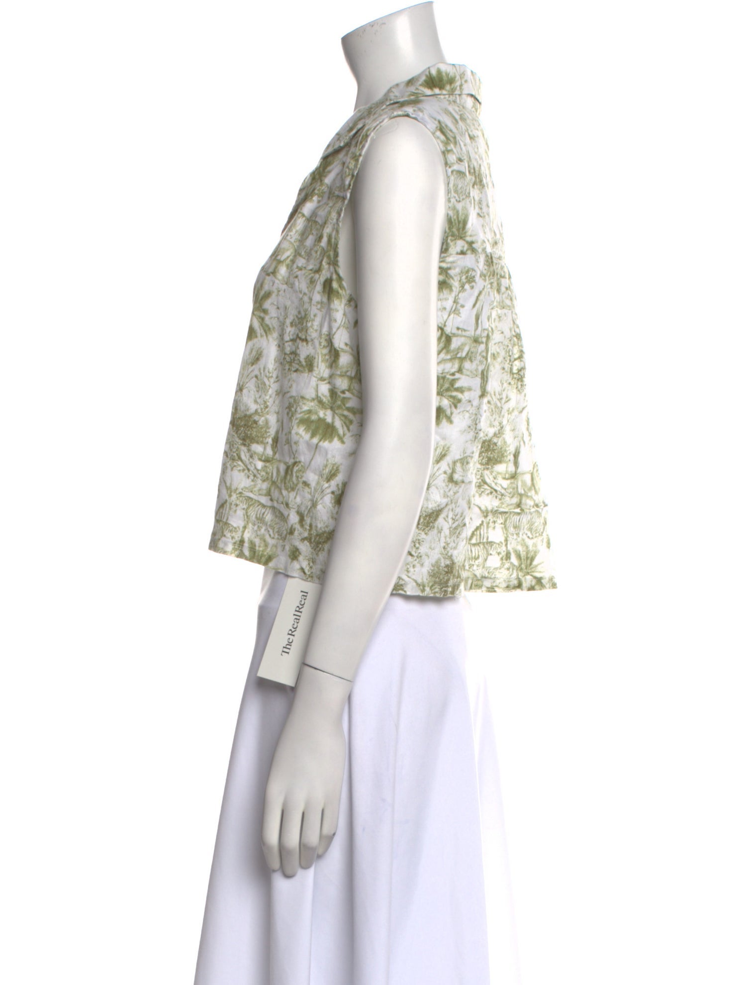 Rachel Zoe Linen Printed Crop Top