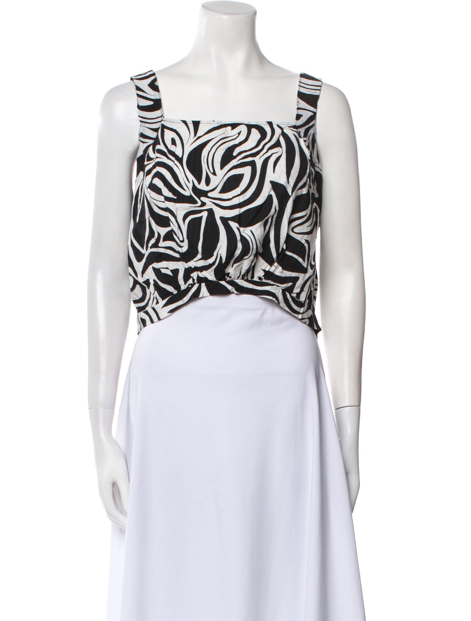 Rachel Zoe Printed Square Neckline Crop Top