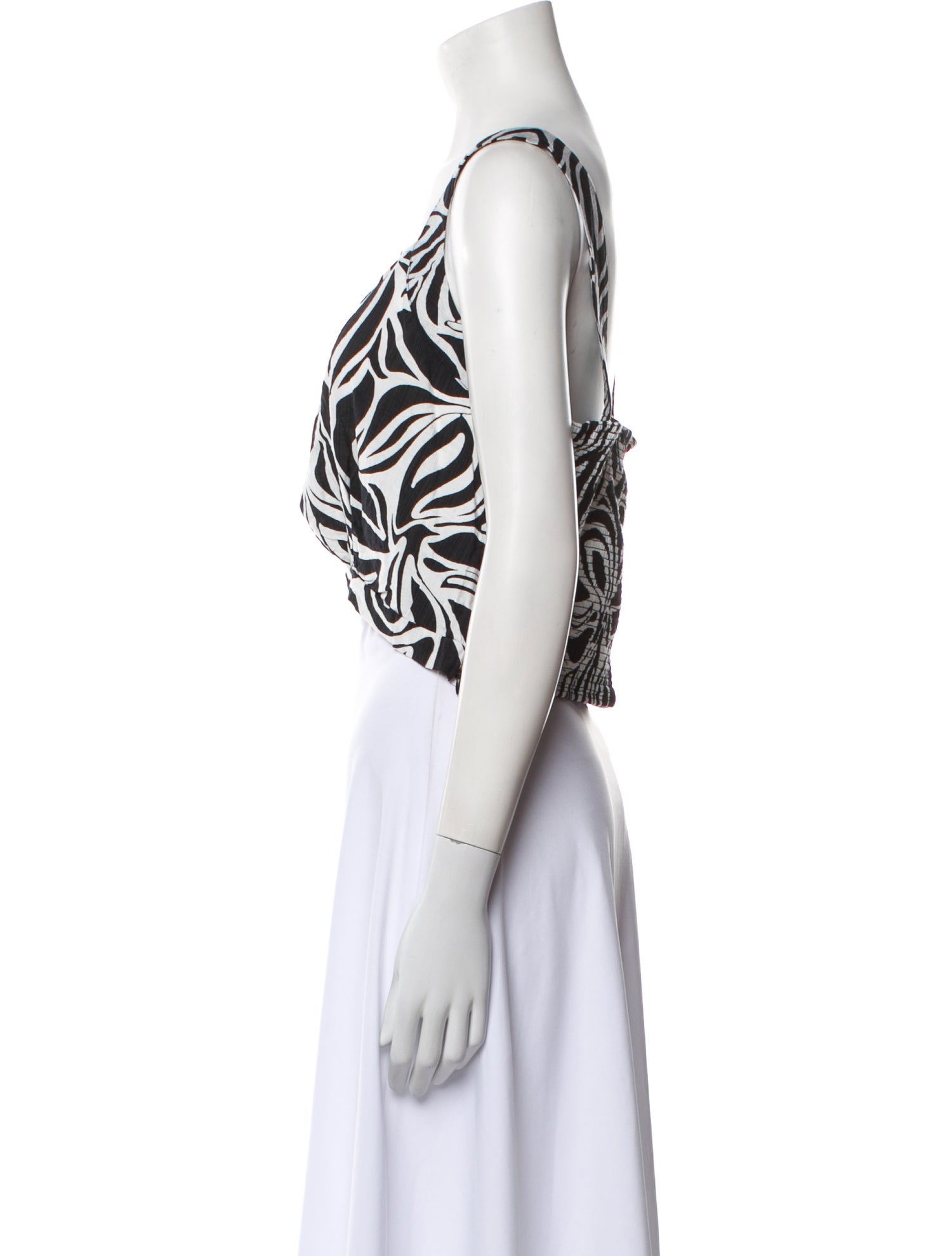 Rachel Zoe Printed Square Neckline Crop Top