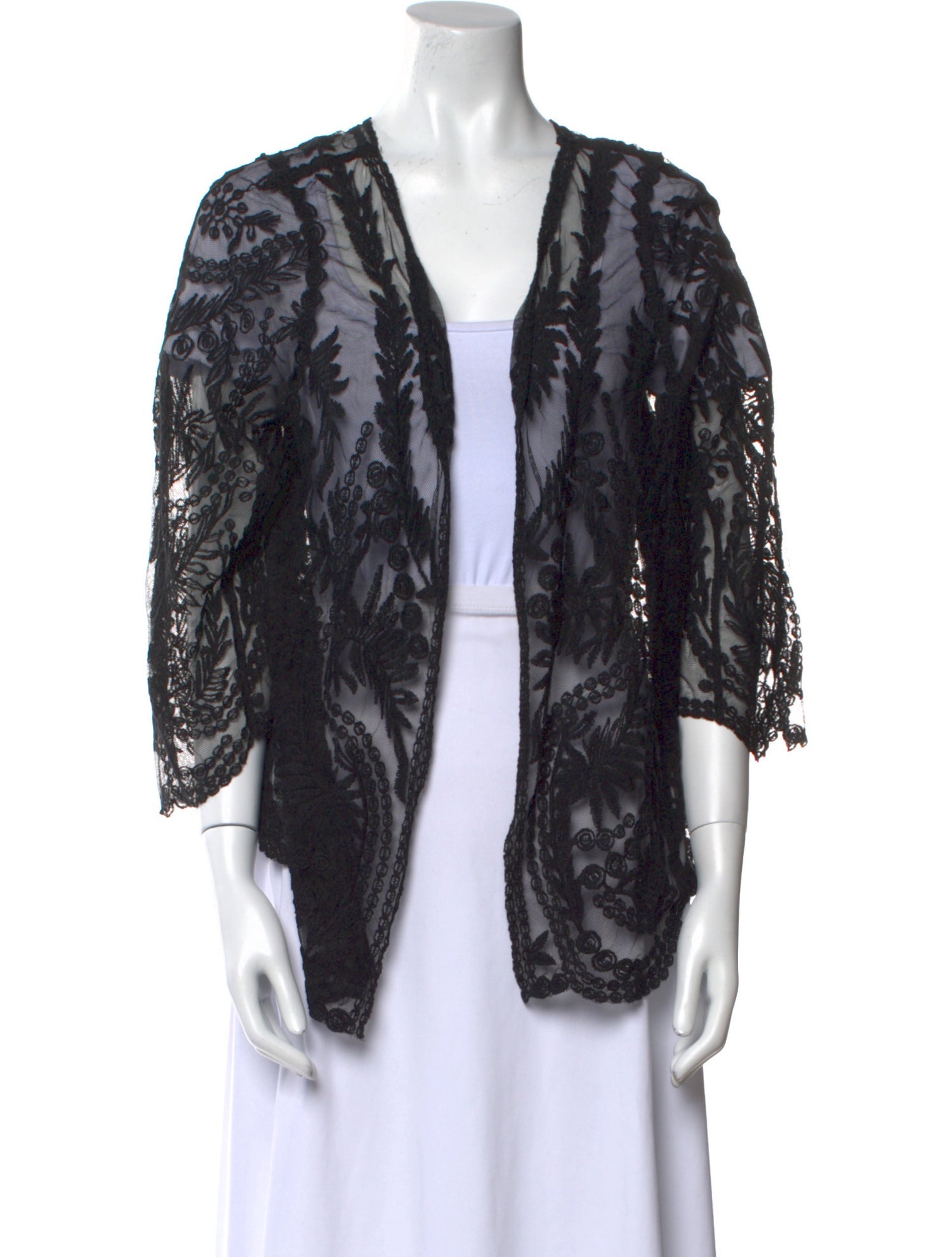 Rachel Zoe Lace Pattern Open Front Sweater w/ Tags