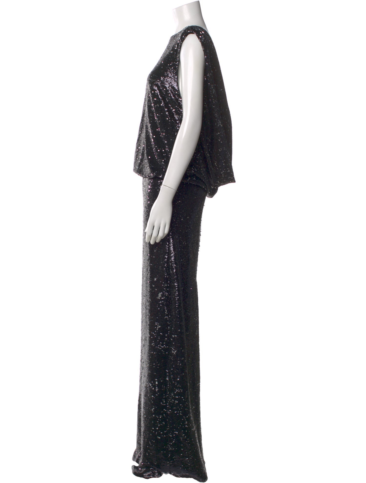 long sleeve sequin cocktail dress Fifteen Twenty Women's Laurel Bell In Black maxi dress cami Metal:Gold Vermeil a small side slit Smokey and gold eye