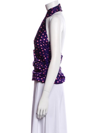 RACIL Silk Polka Dot Print Crop Top