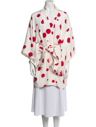 RACIL Silk Polka Dot Print Coat