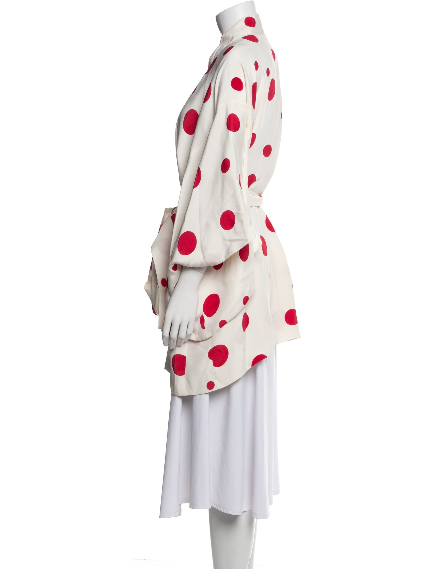 RACIL Silk Polka Dot Print Coat