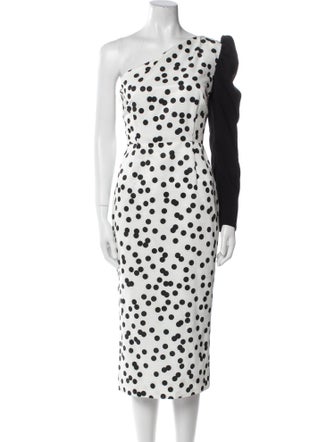 RACIL Polka Dot Print Midi Length Dress