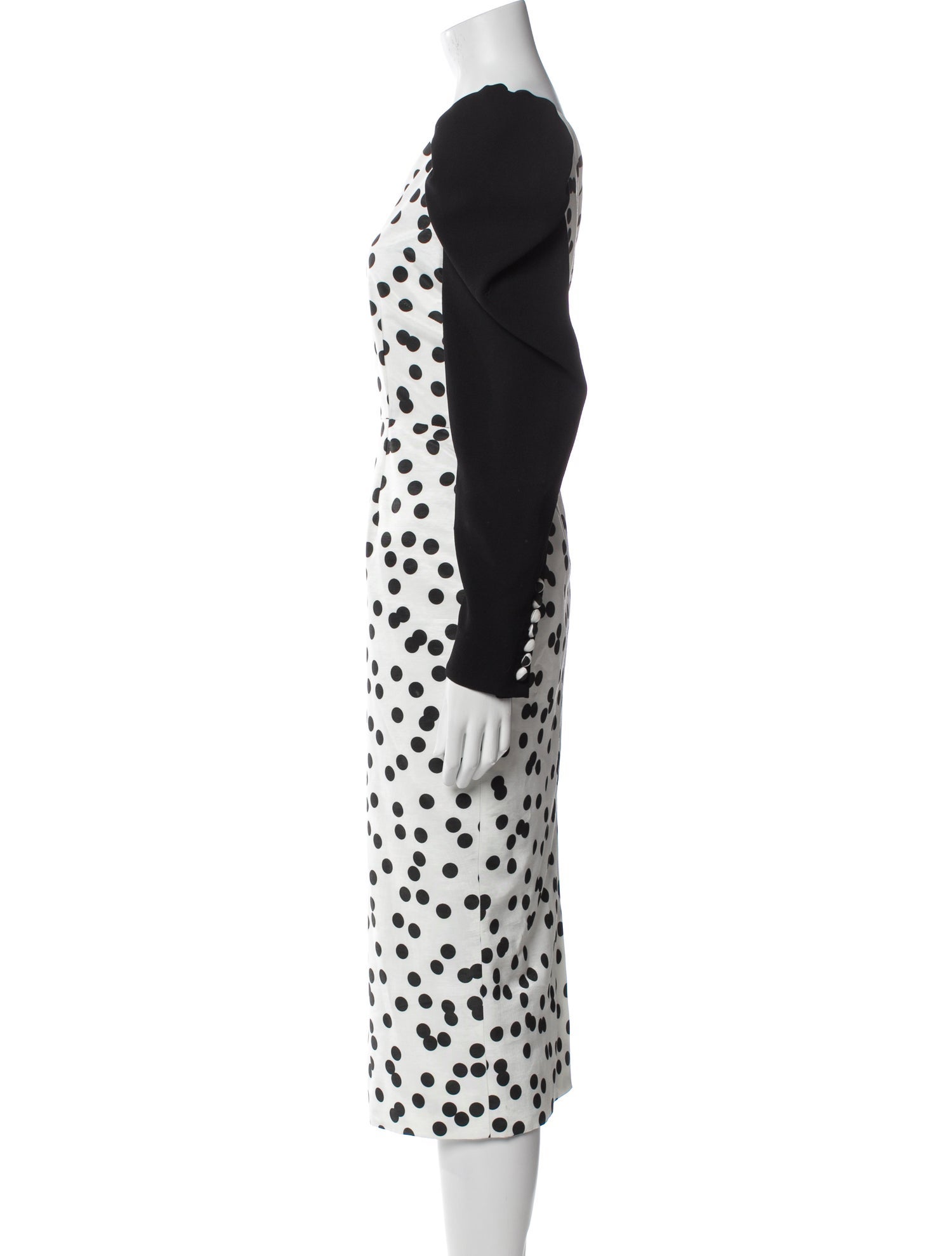RACIL Polka Dot Print Midi Length Dress