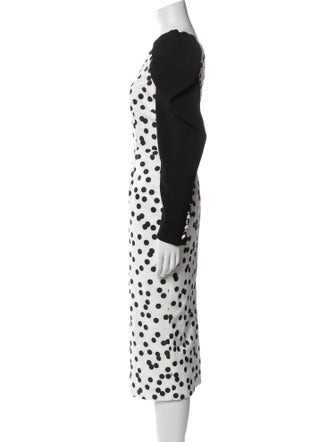 RACIL Polka Dot Print Midi Length Dress