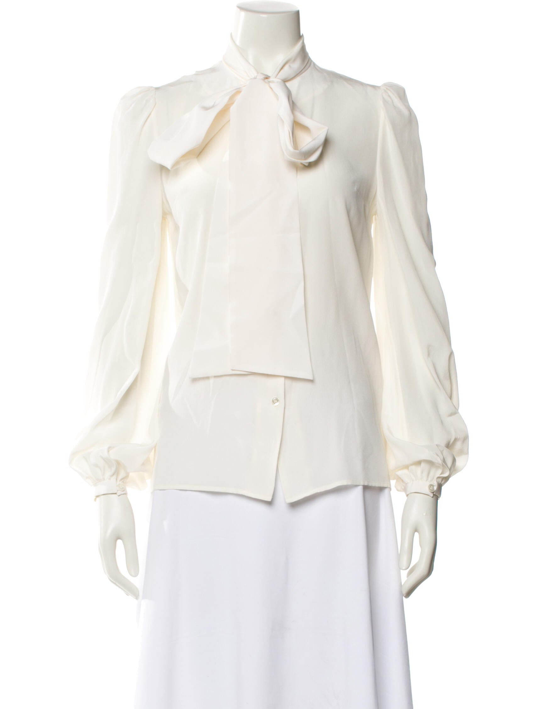 RACIL Silk Tie Neck Blouse