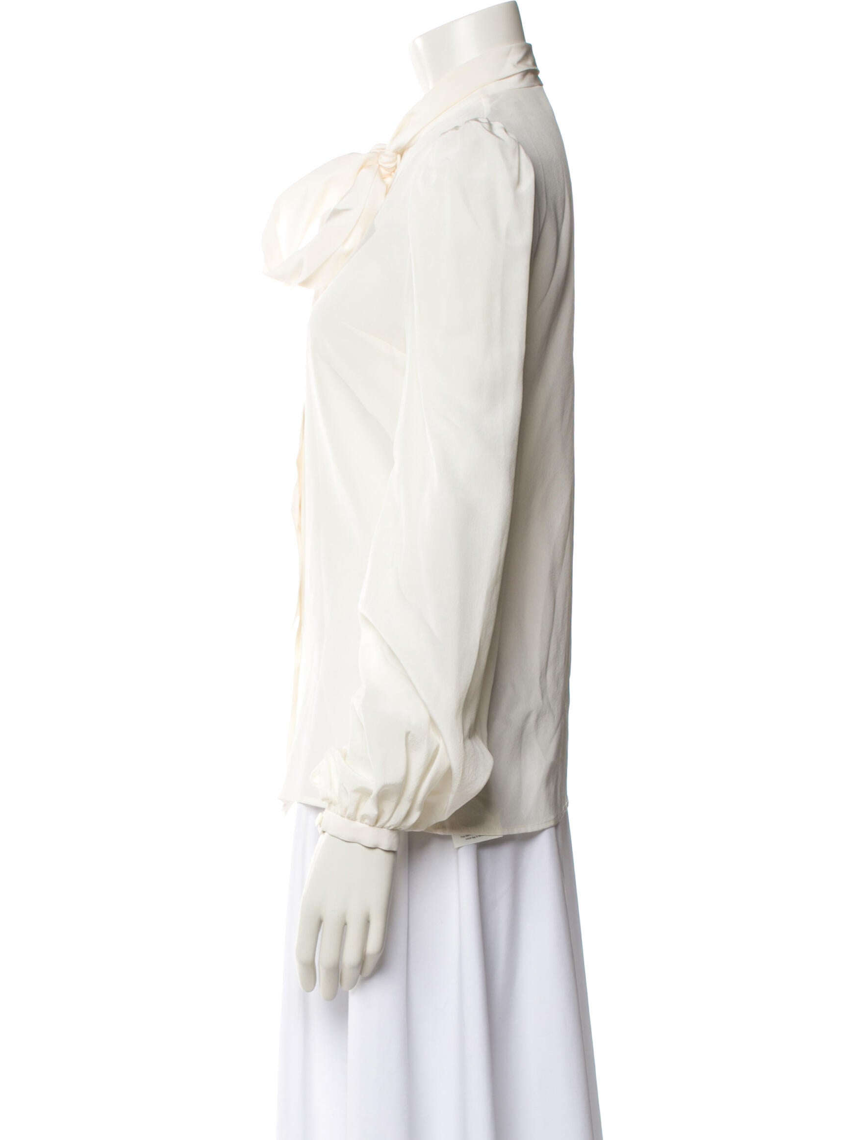 RACIL Silk Tie Neck Blouse