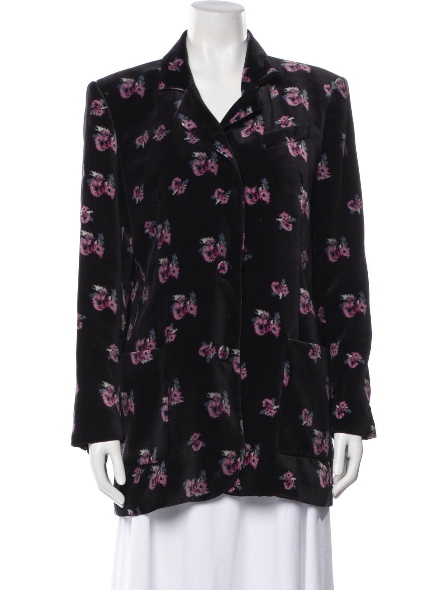 RACIL Silk Floral Print Blazer
