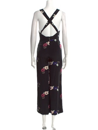 Rolla's Floral Print Square Neckline Jumpsuit