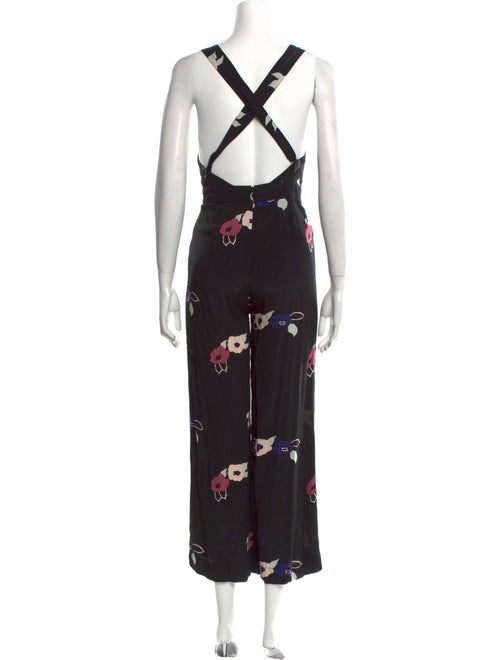 Rolla's Floral Print Square Neckline Jumpsuit