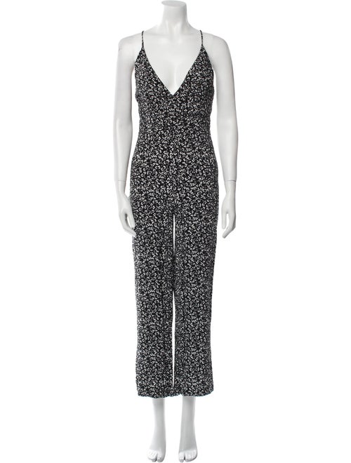 Rolla's Floral Print V-Neck Jumpsuit