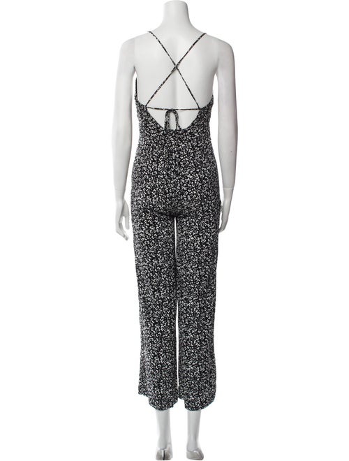 Rolla's Floral Print V-Neck Jumpsuit