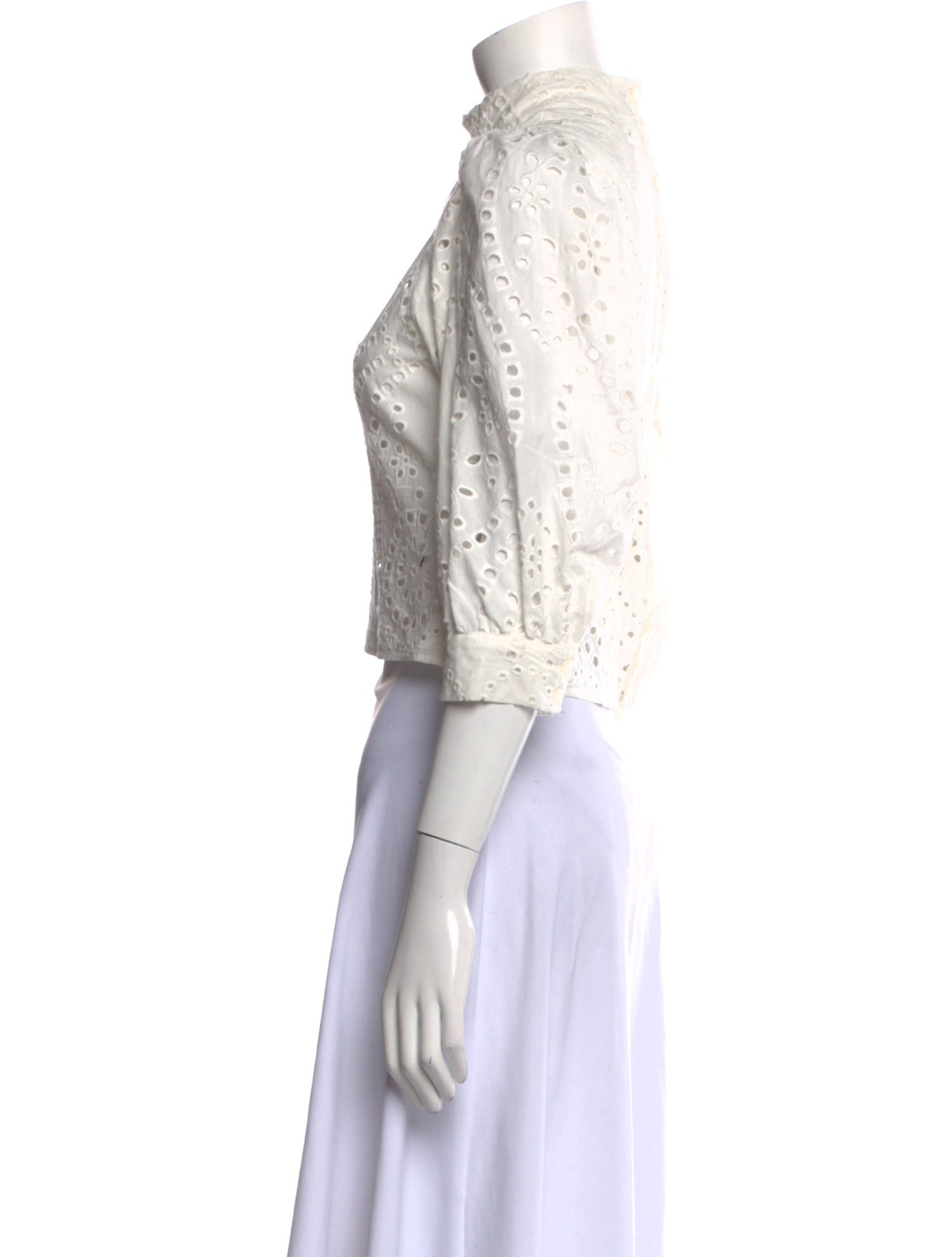 Rolla's Mock Neck Three-Quarter Sleeve Crop Top