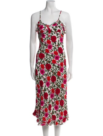 Rolla's Floral Print Midi Length Dress