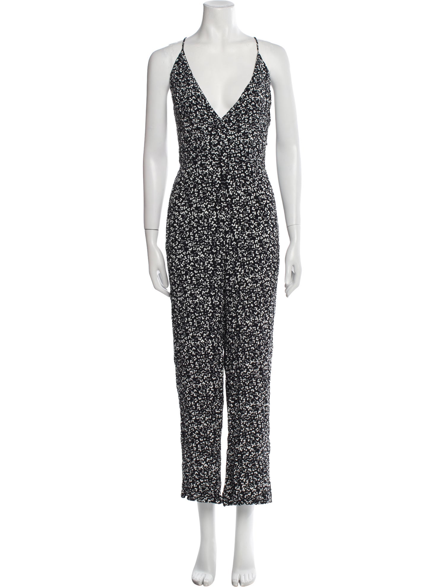 Rolla's Printed Plunge Neckline Jumpsuit