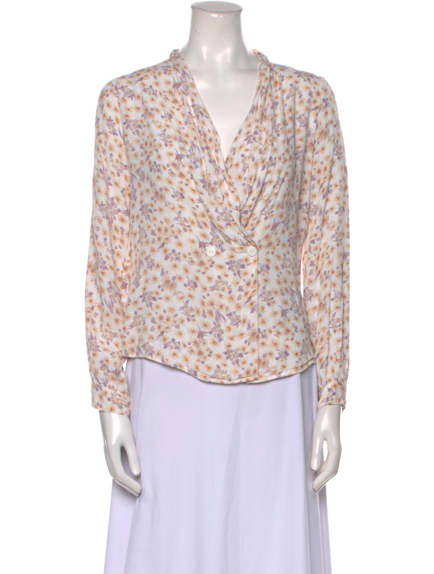 Rolla's Floral Print V-Neck Blouse