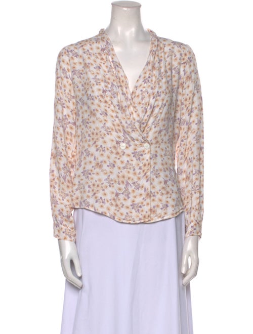 Rolla's Floral Print V-Neck Blouse