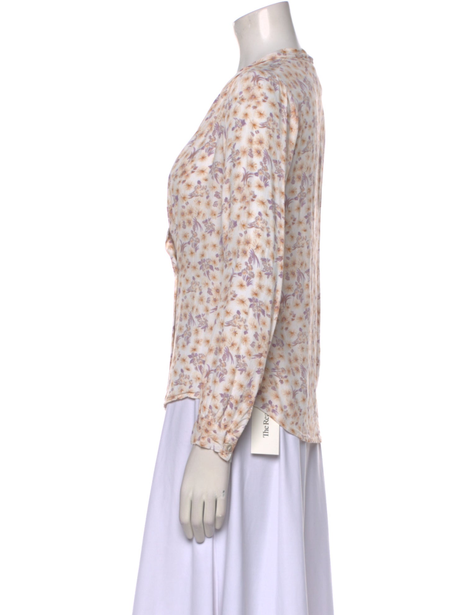 Rolla's Floral Print V-Neck Blouse