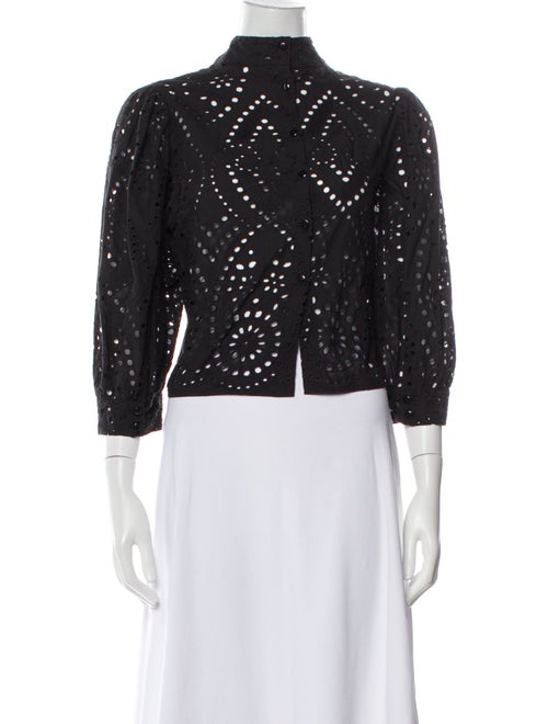 Rolla's Mock Neck Three-Quarter Sleeve Crop Top