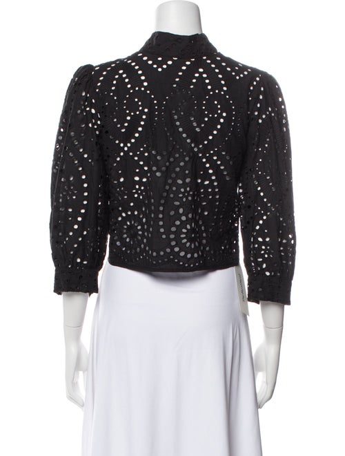 Rolla's Mock Neck Three-Quarter Sleeve Crop Top