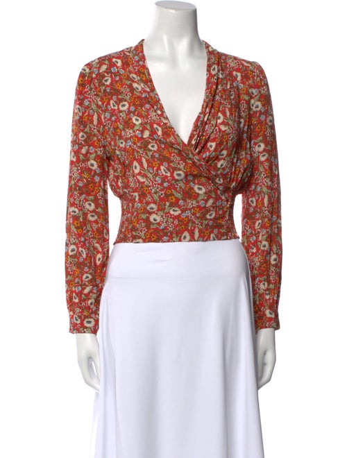 Rolla's Floral Print V-Neck Crop Top