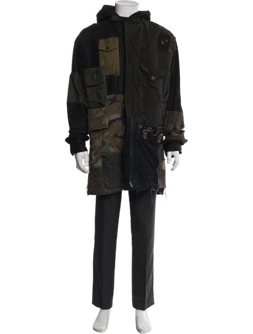 Rolland Berry Colur Camouflage Print Parka