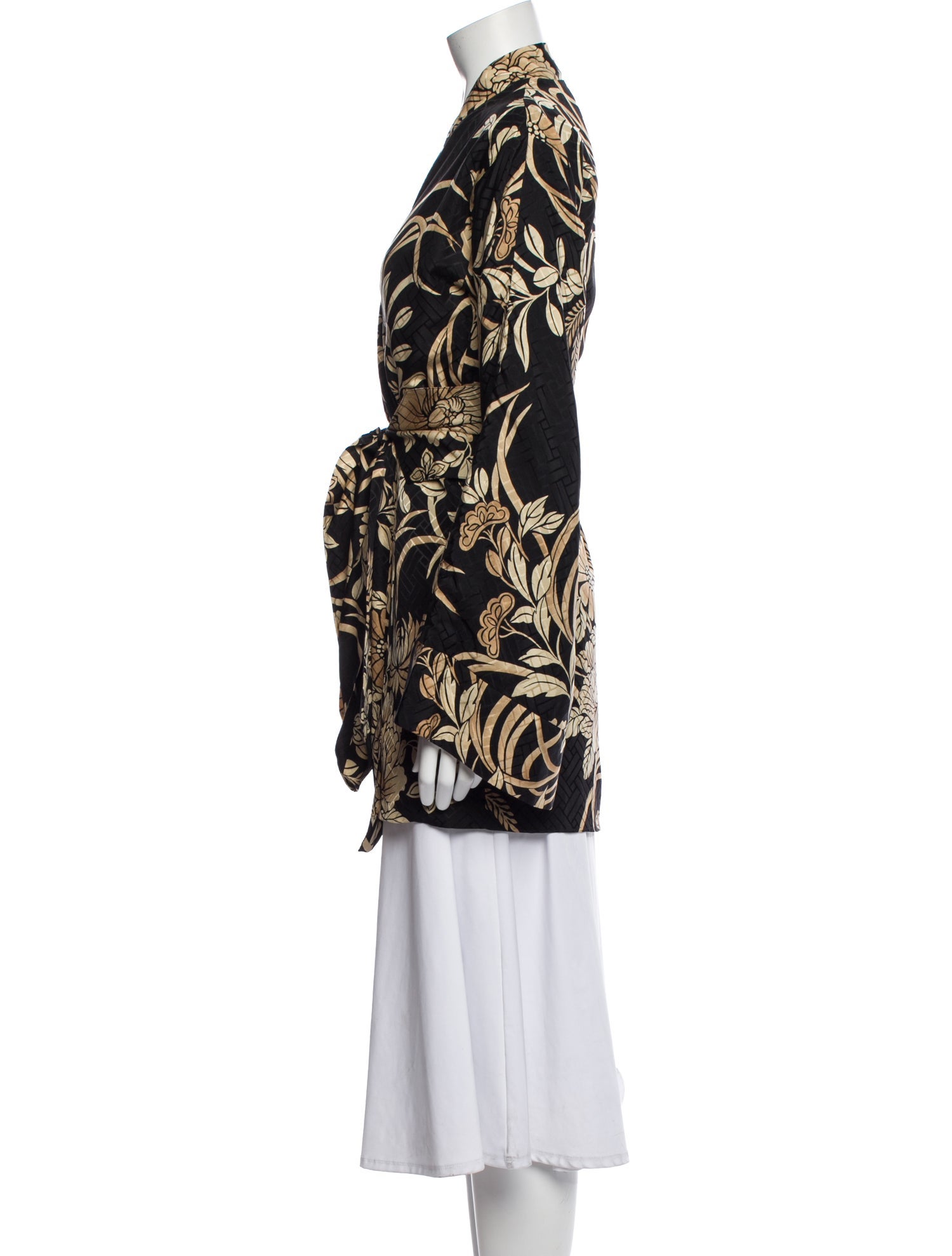Ralph Lauren Black Label Satin Floral Print Robe