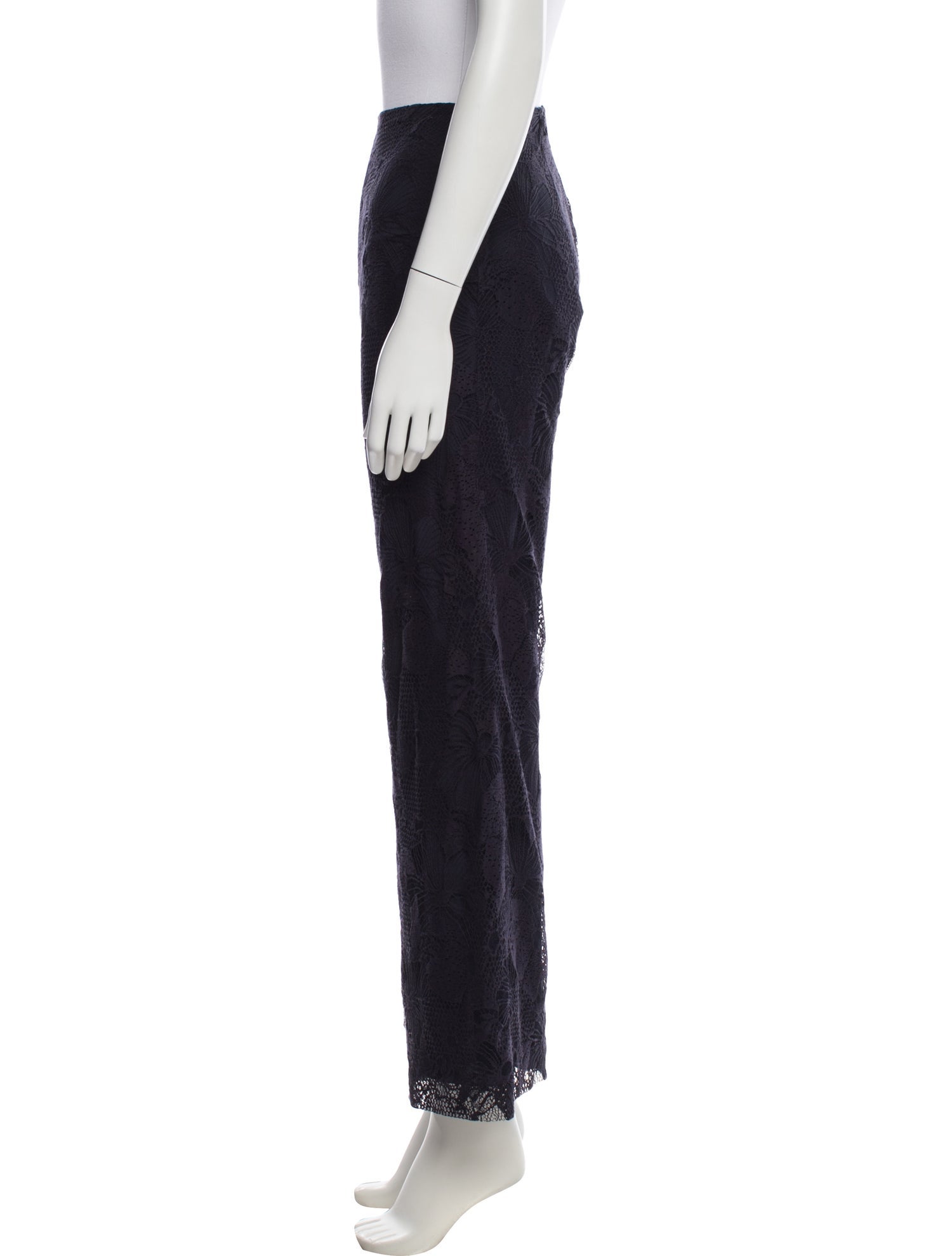 Ralph Lauren Black Label Lace Pattern Wide Leg Pants