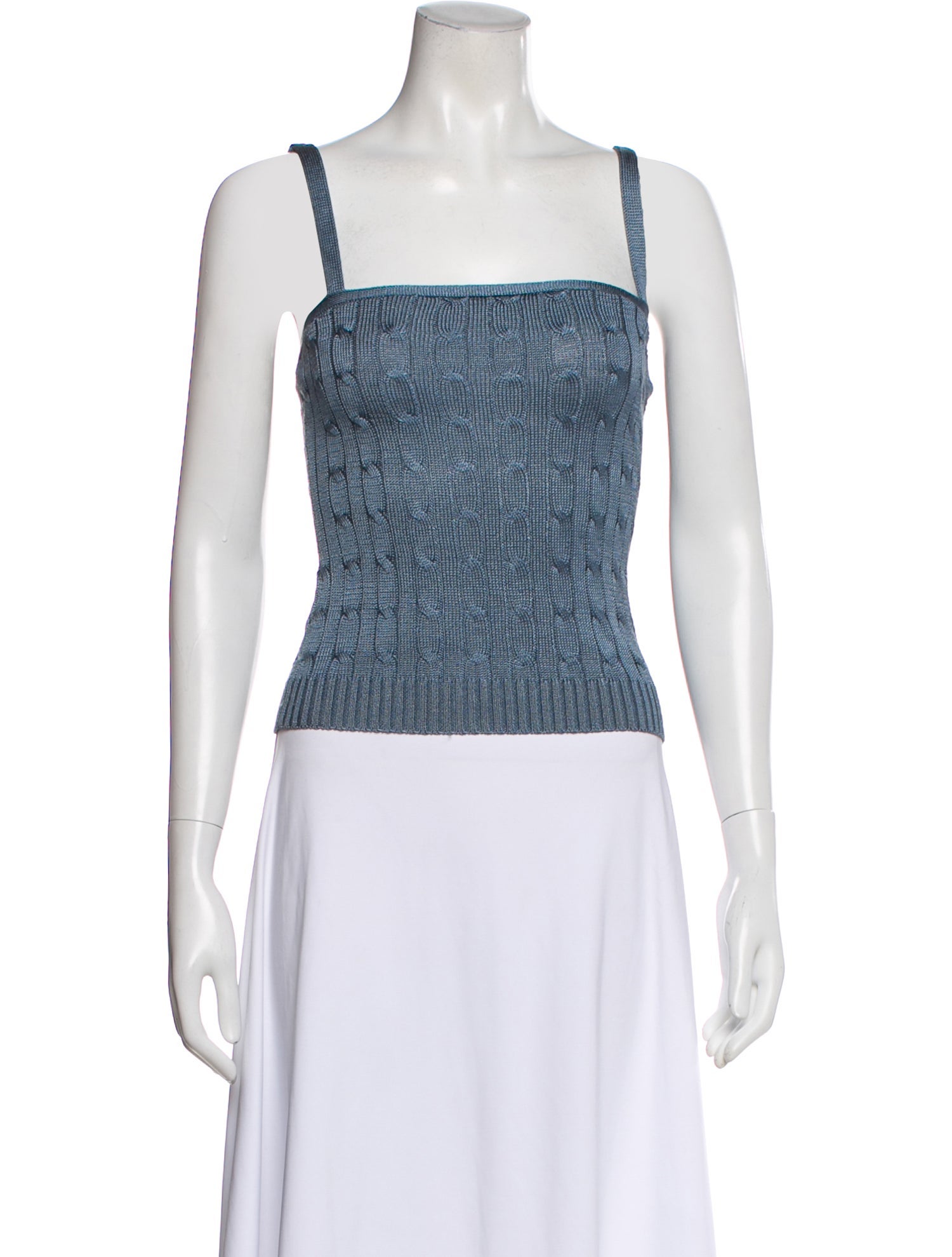 Ralph Lauren Black Label Silk Square Neckline Top