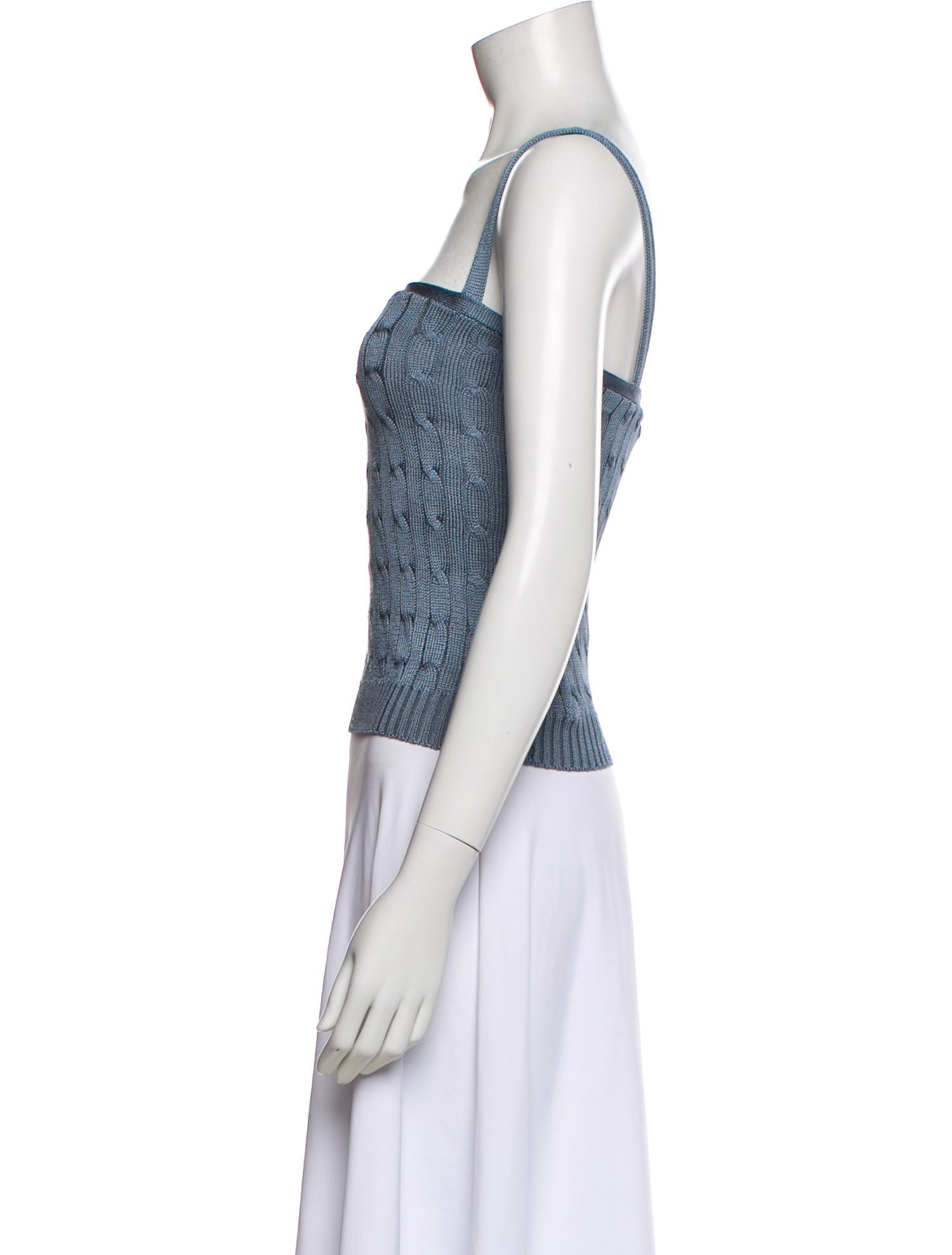 Ralph Lauren Black Label Silk Square Neckline Top