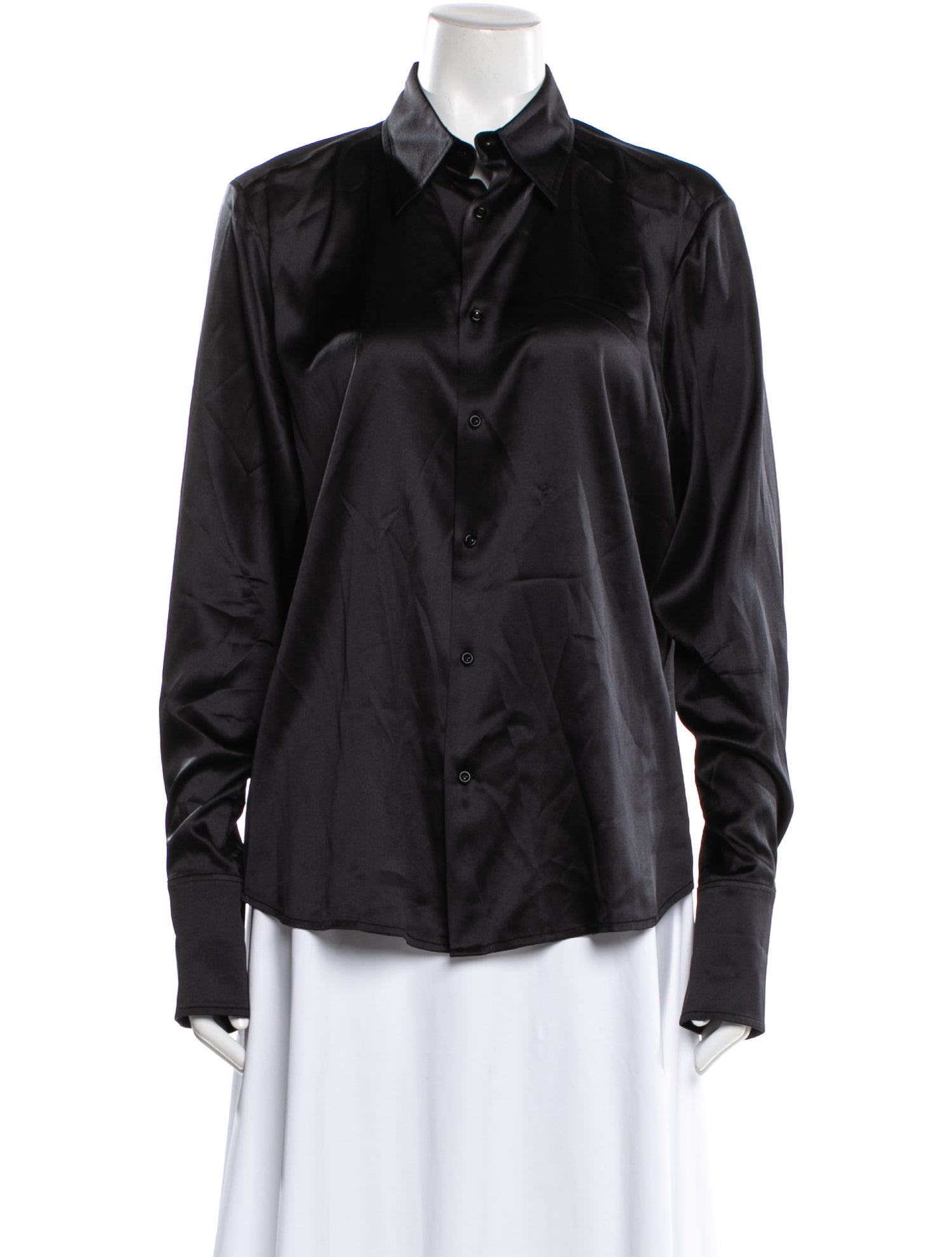 Ralph Lauren Black Label Silk Long Sleeve Top