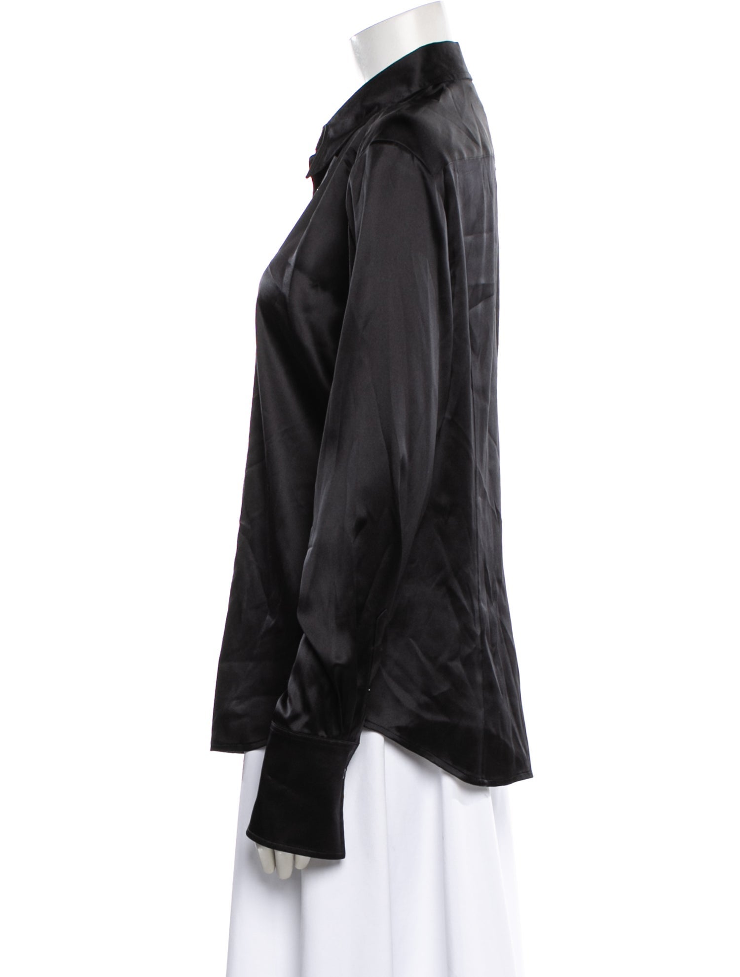 Ralph Lauren Black Label Silk Long Sleeve Top