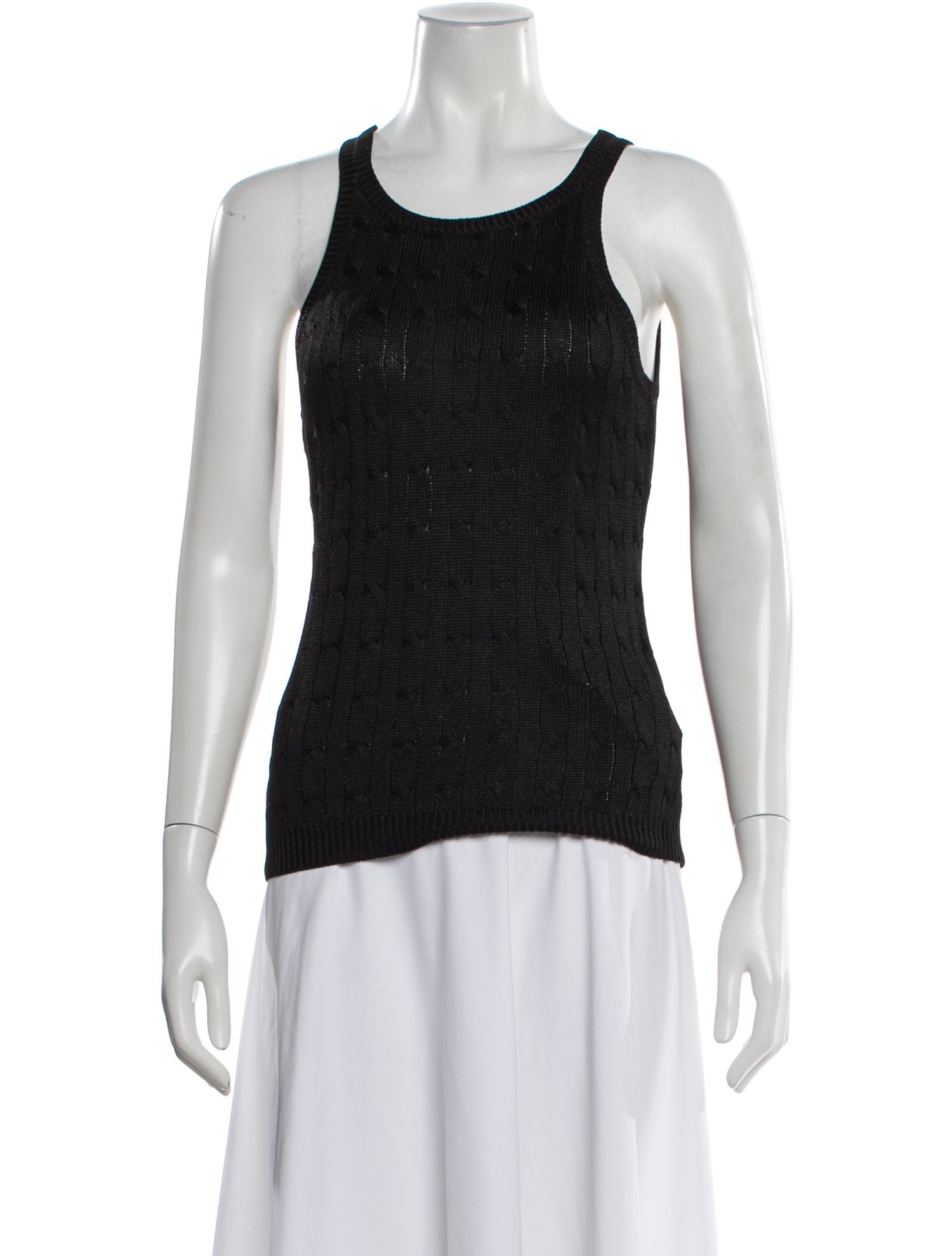 Ralph Lauren Black Label Silk Crew Neck Top