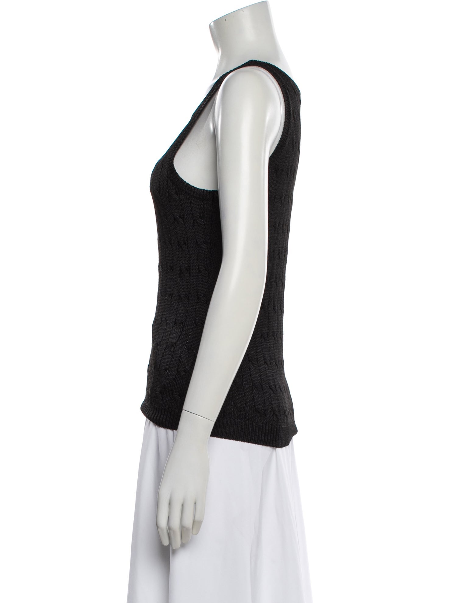 Ralph Lauren Black Label Silk Crew Neck Top