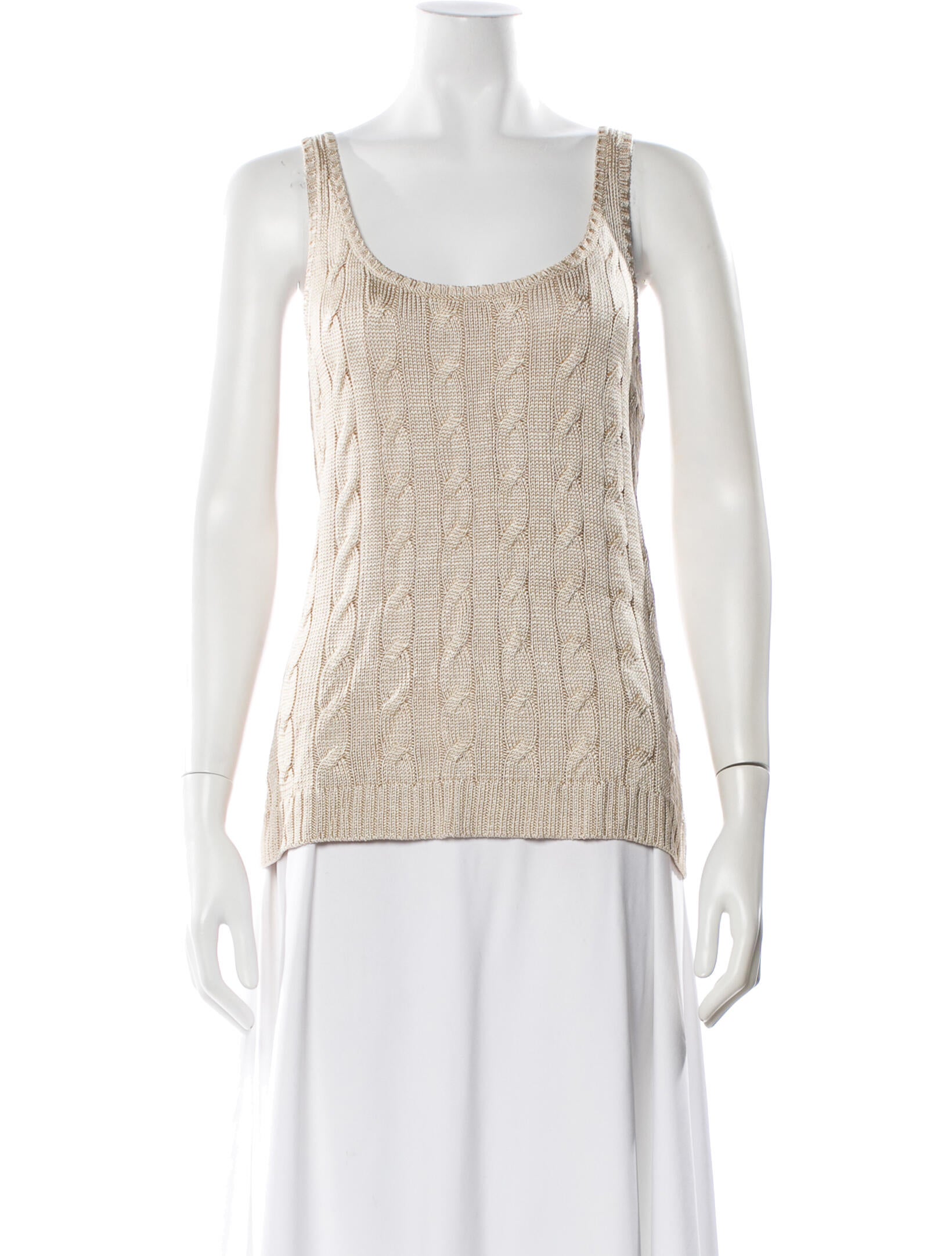 Ralph Lauren Black Label Silk Scoop Neck Top