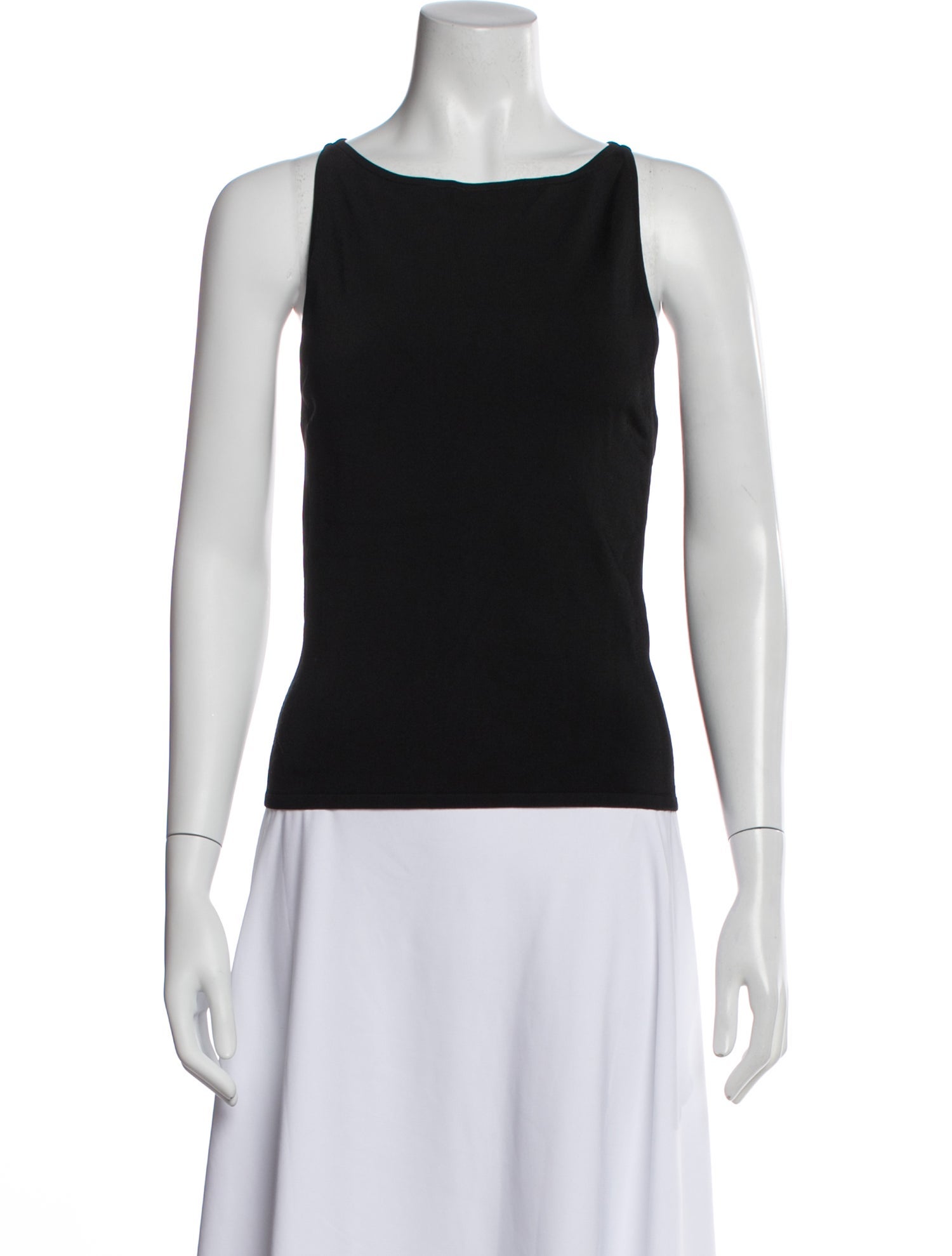 Ralph Lauren Black Label Bateau Neckline Sleeveless Top