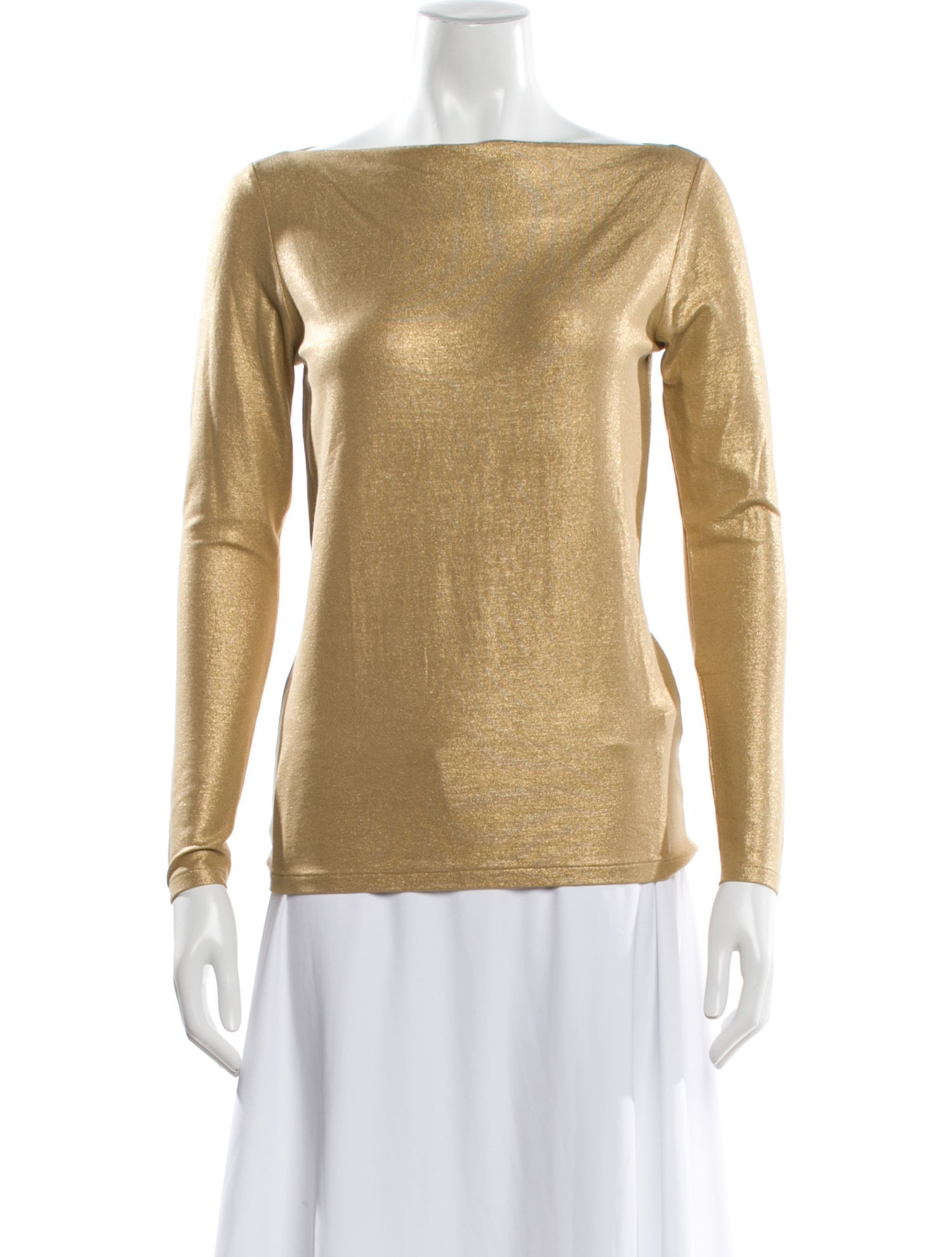 Ralph Lauren Black Label Bateau Neckline Long Sleeve Top