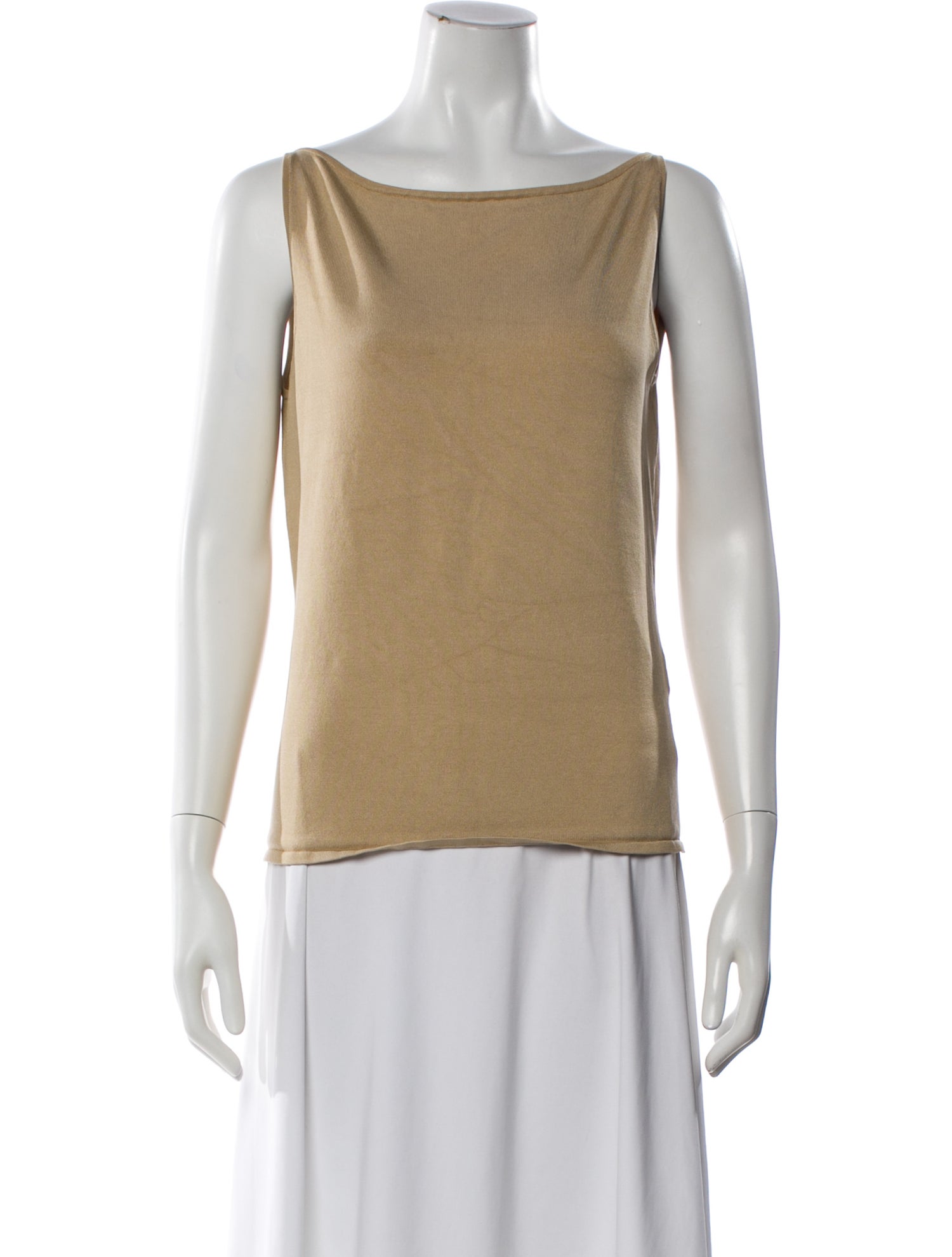 Ralph Lauren Black Label Silk Bateau Neckline Top