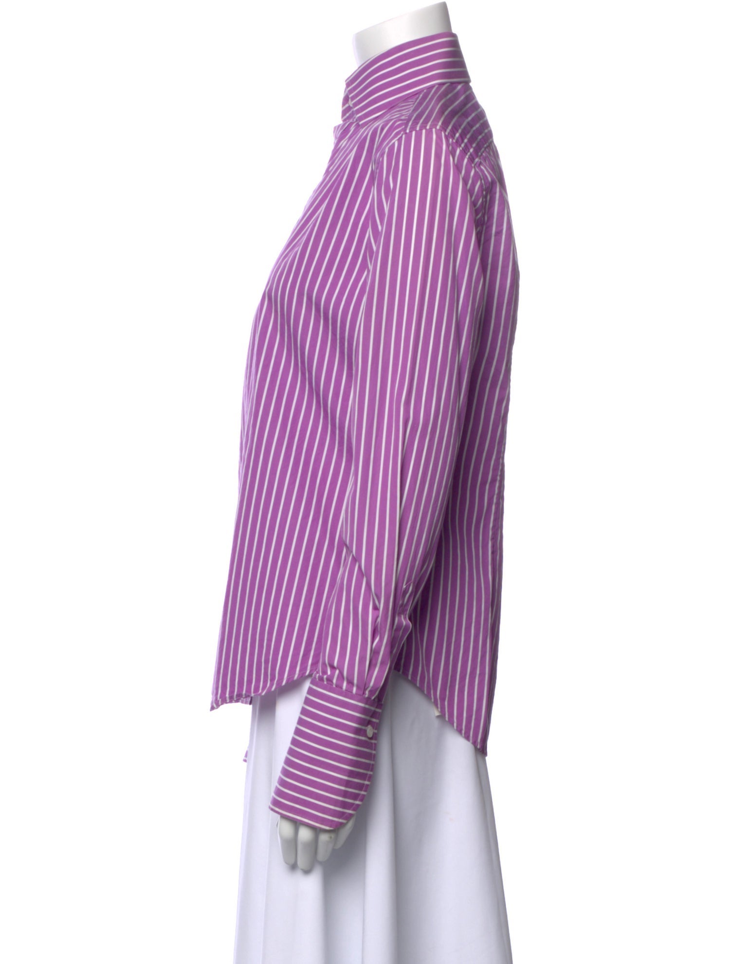 Ralph Lauren Black Label Striped Long Sleeve Button-Up Top