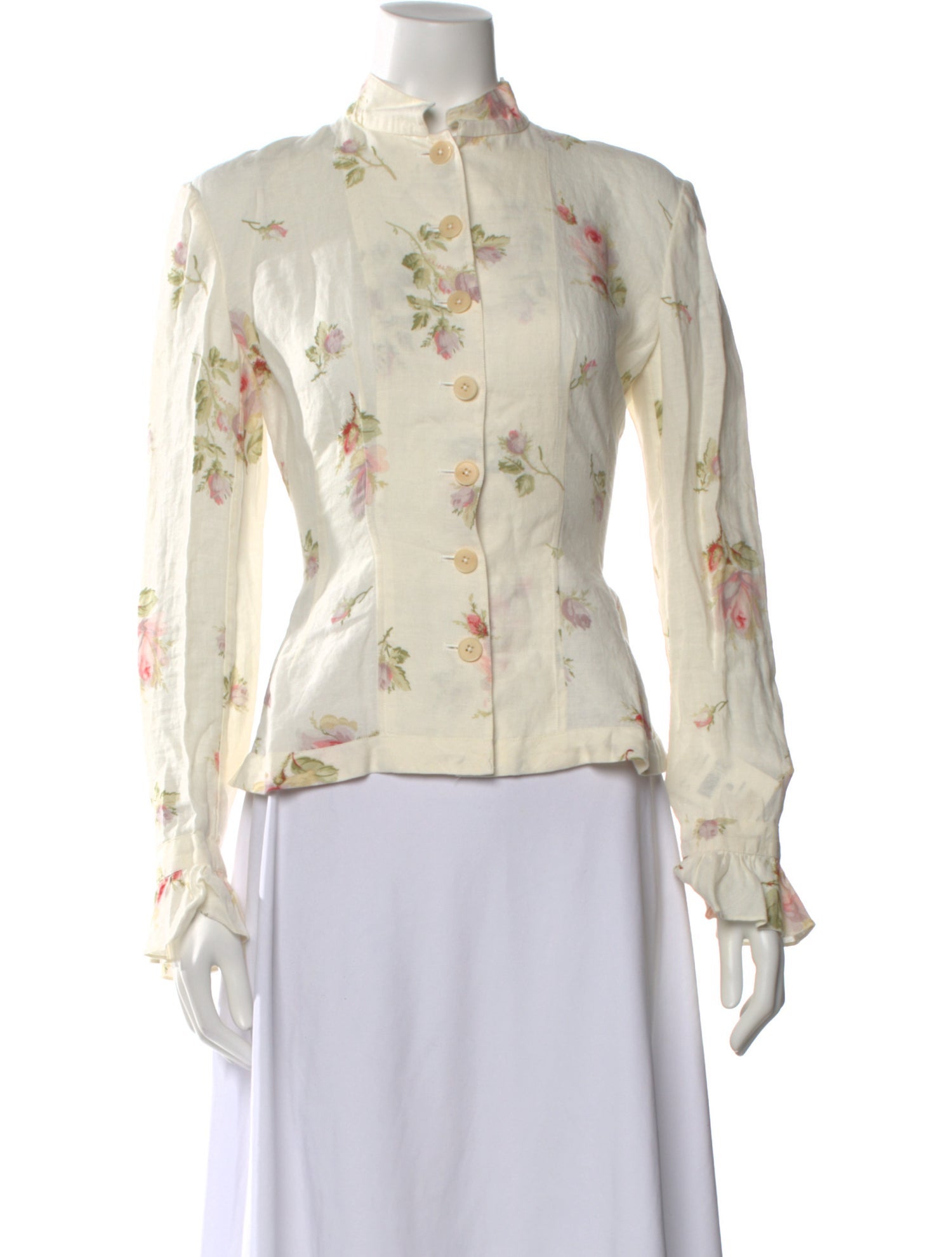 Ralph Lauren Black Label Linen Floral Print Top