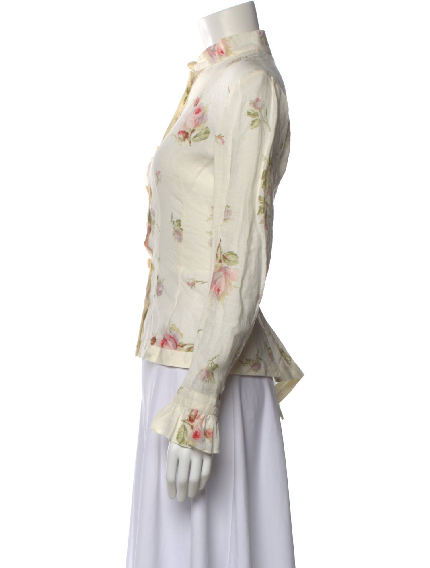 Ralph Lauren Black Label Linen Floral Print Top