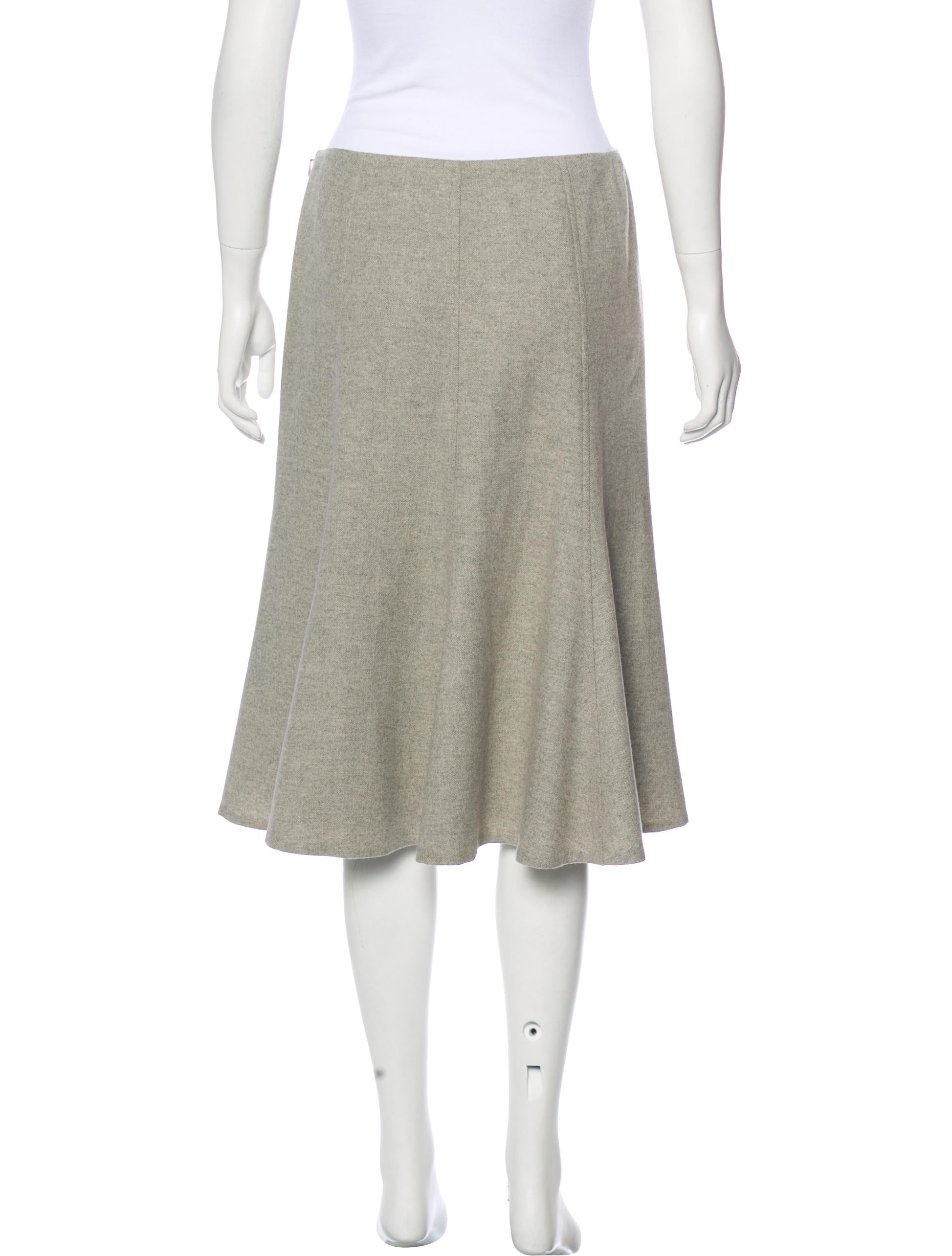 black wool knee length skirt