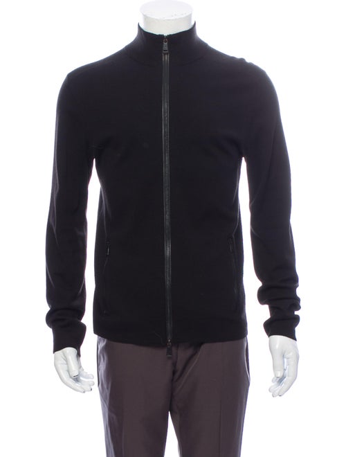 Ralph Lauren Black Label Merino Wool Mock Neck Cardigan