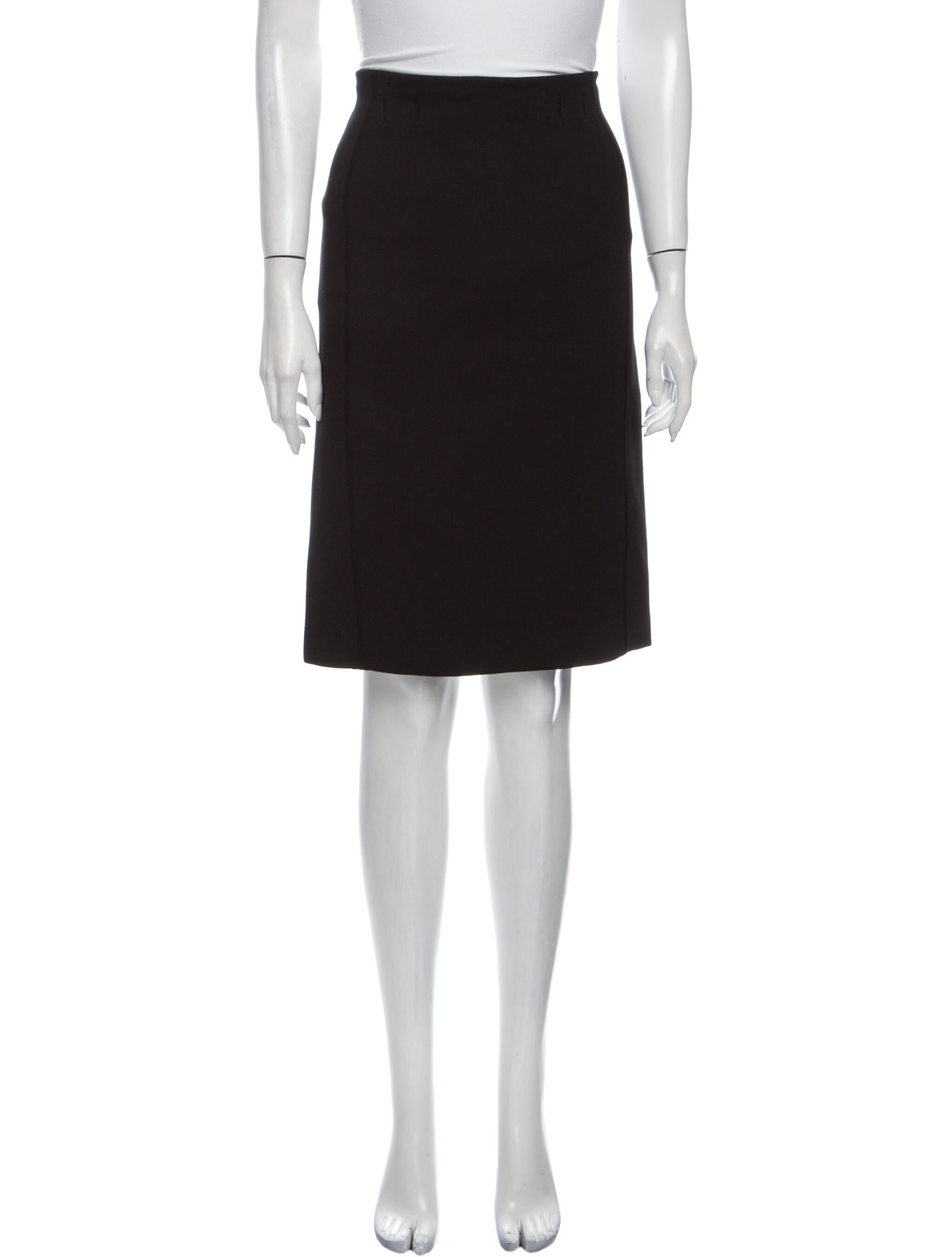 black silk skirt knee length