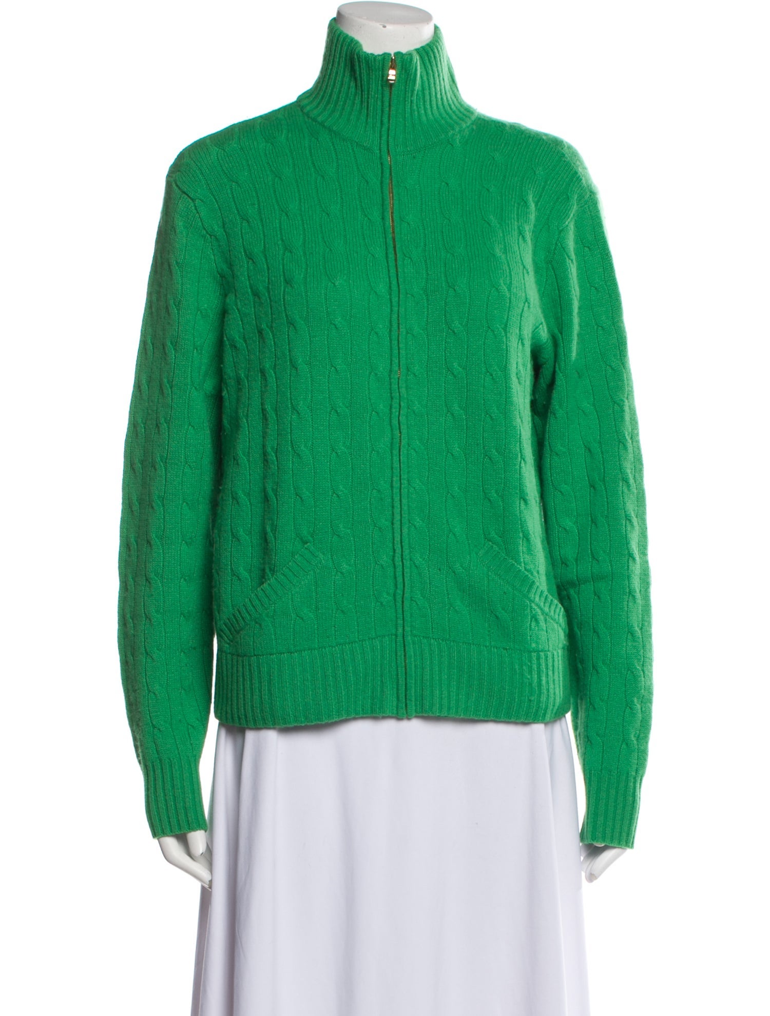 Ralph Lauren Black Label Cashmere Mock Neck Sweater Green Knitwear, Clothing WRLBL69797