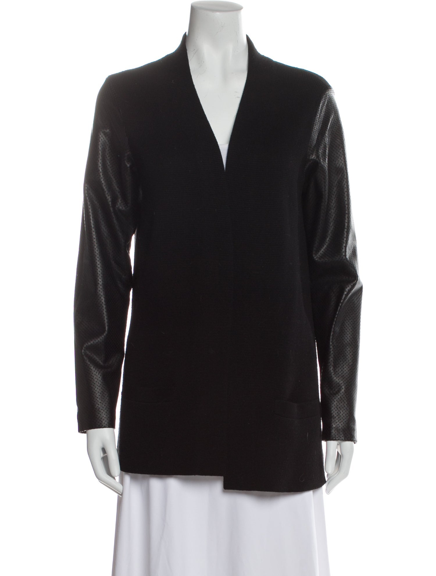 Ralph Lauren Black Label Lambskin Plunge Neckline Sweater