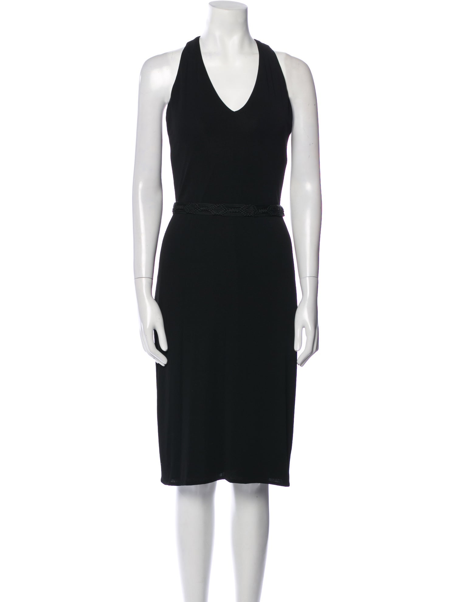 Ralph Lauren Black Label V-Neck Midi Length Dress